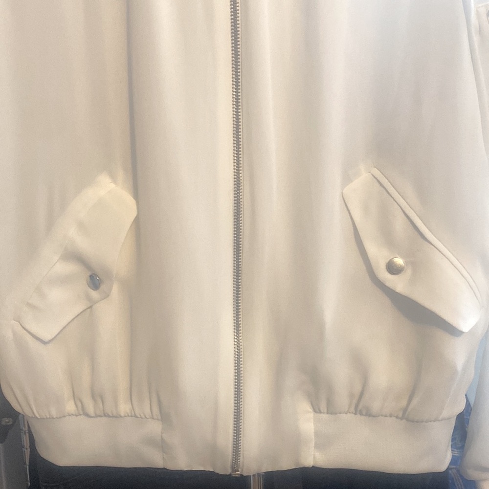 Zara Basic White Zip-Up Track Jacket - image 3